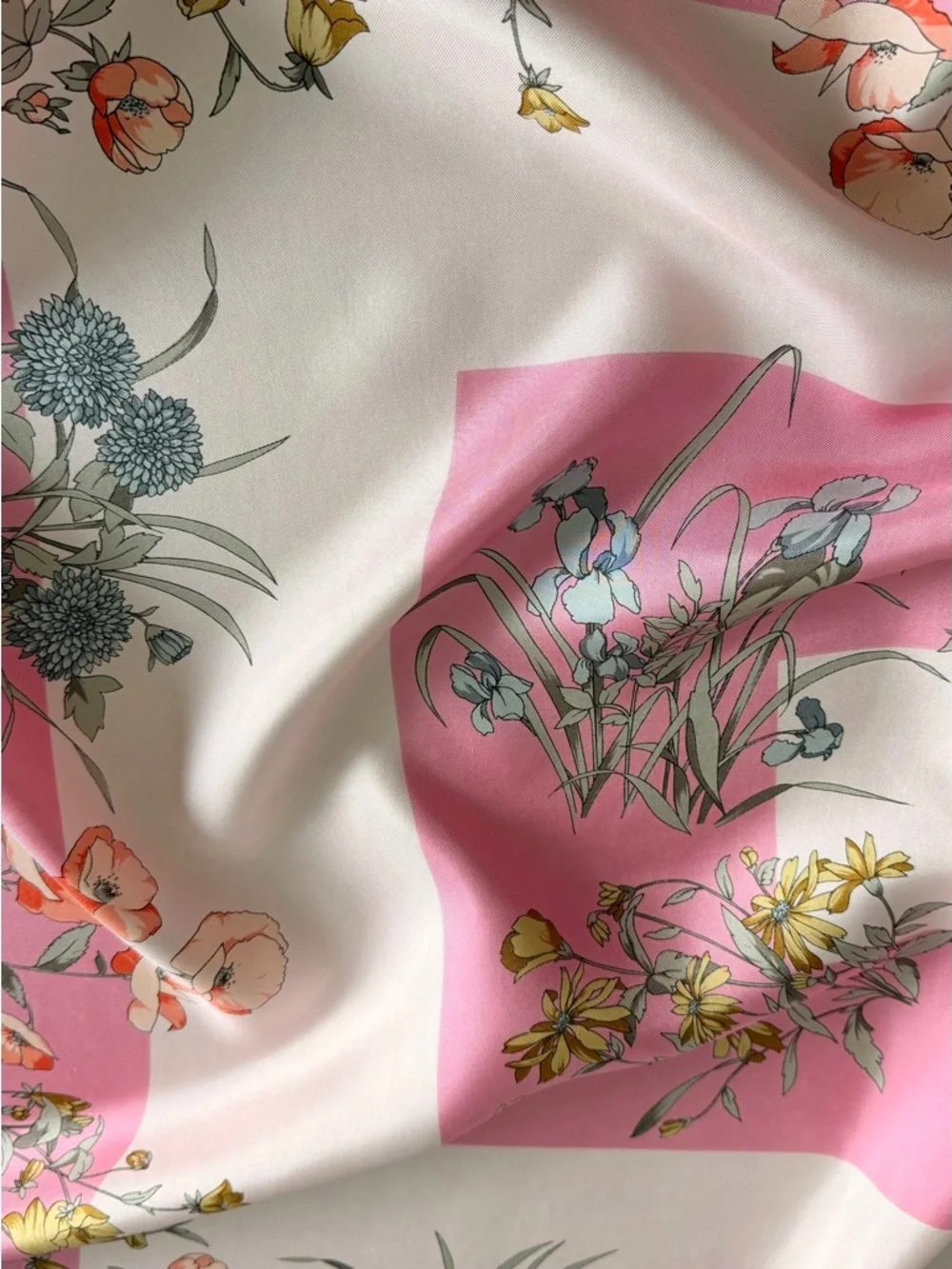 Christian Dior Floral Print Silk Scarf